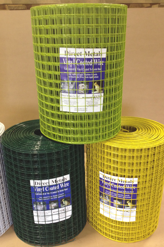 Direct Metals PVC Coated Wire Mesh in Lime Green, Dark Green, and Yellow from Direct Metals