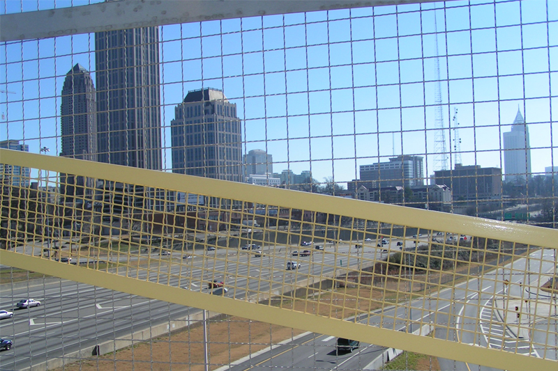 Direct Metals Welded Wire Mesh On A Bridge Going Over A Highway