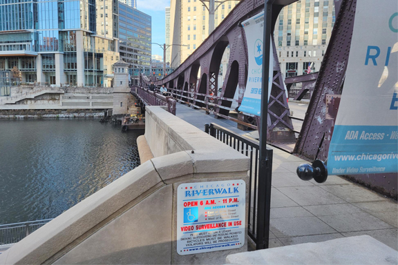 Pultruded fiberglass floor plates for the Franklin Street Bridge provided by Direct Metals®, a fiberglass grating supplier.
